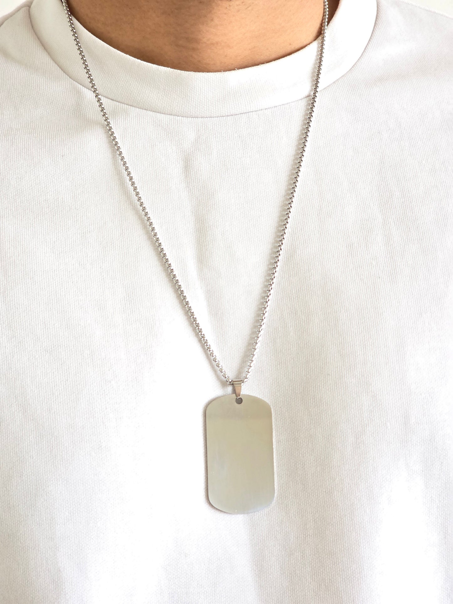 Silver Dog Tag Chain