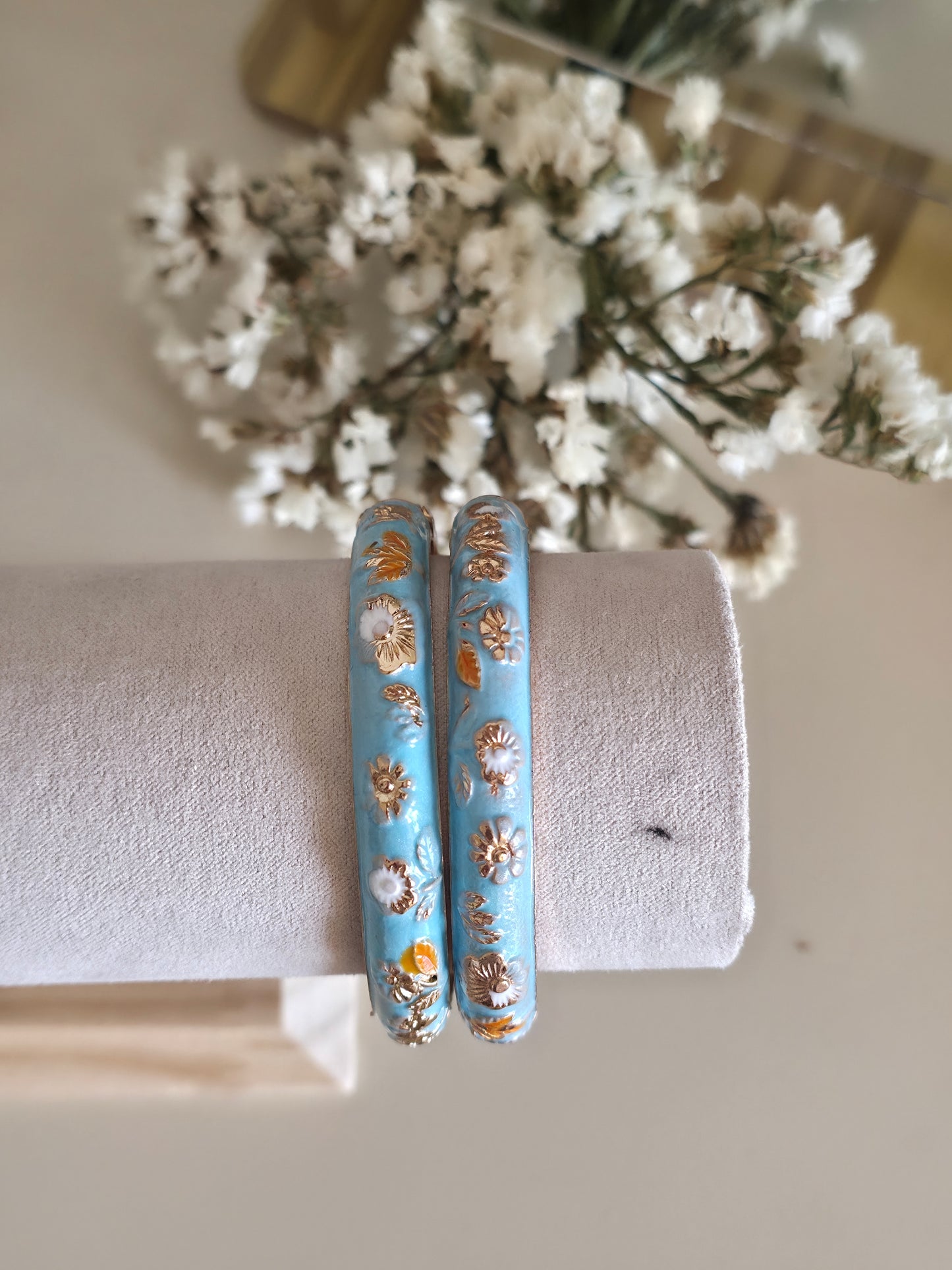 Teal Blue Serene Bangles (set of 2)