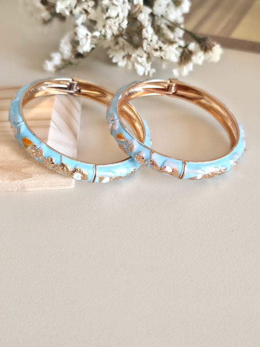 Teal Blue Serene Bangles (set of 2)