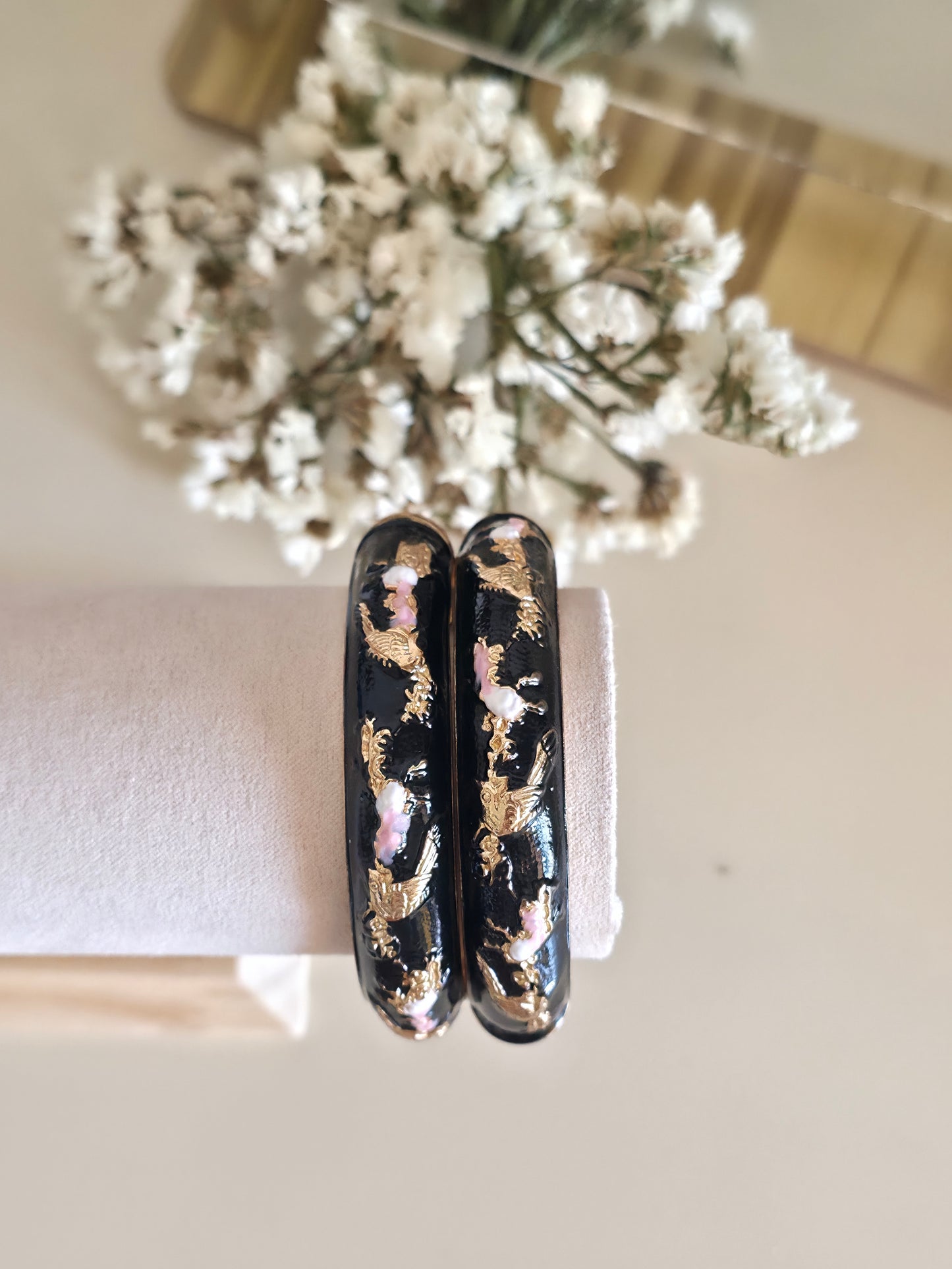 Black Fusion Bangles (Set of 2)