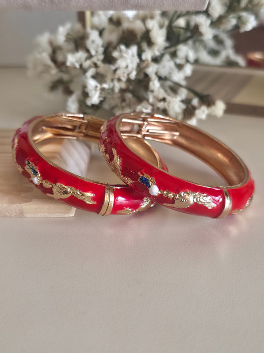 Cherry Red Bangles (Set of 2)