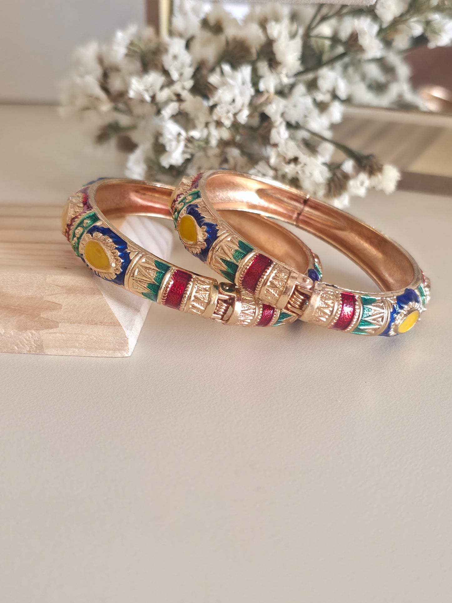 Multi Color Vintage Bangles (Set of 2)