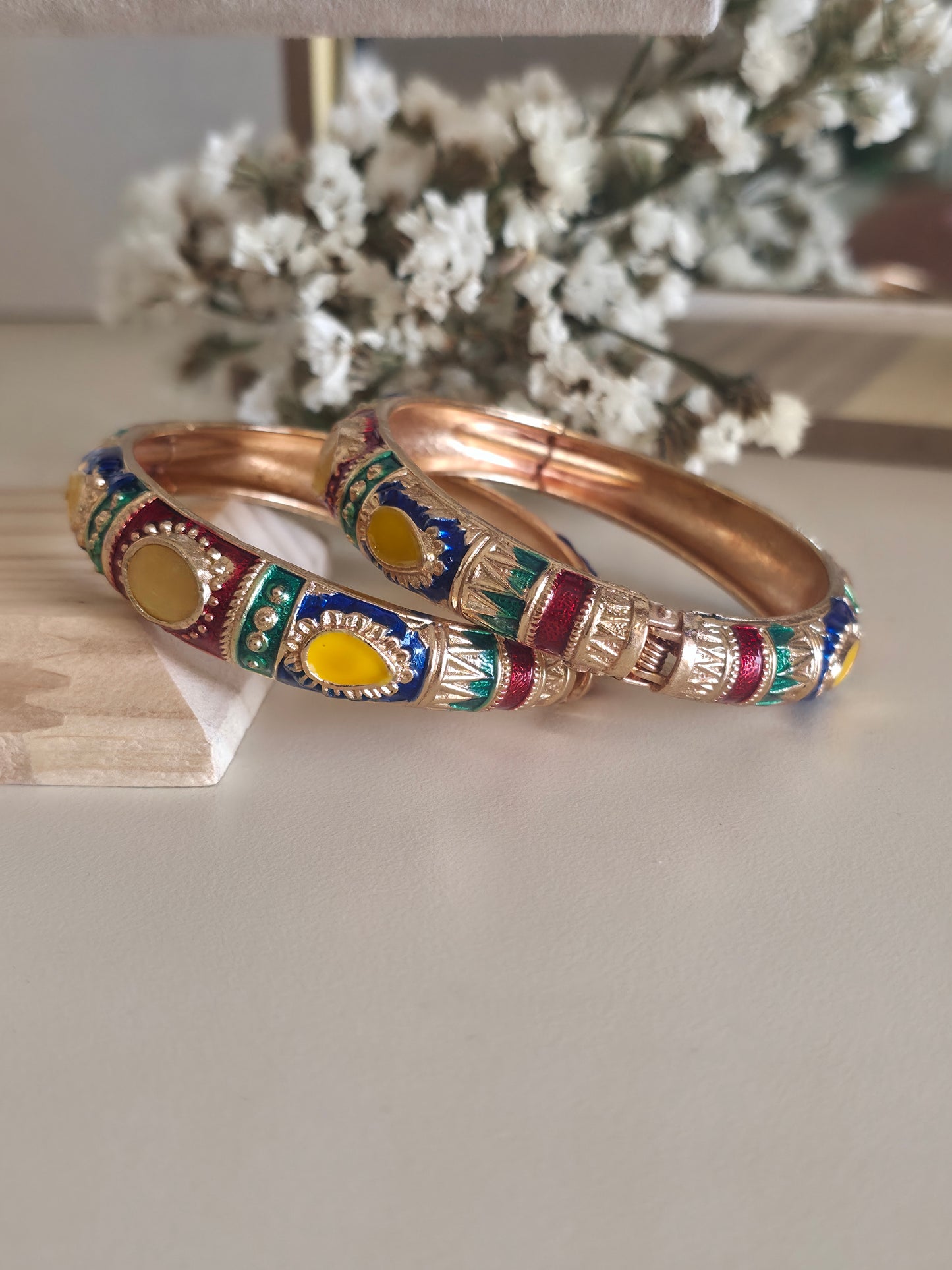 Multi Color Vintage Bangles (Set of 2)