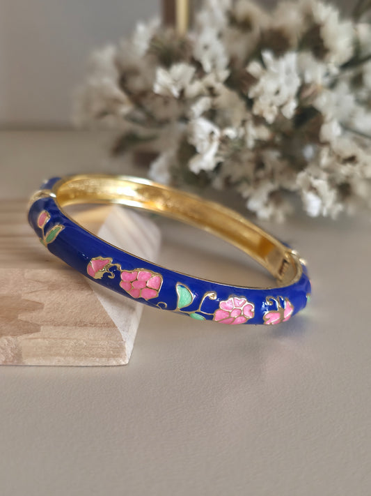 Royal Blue Floral Bangle
