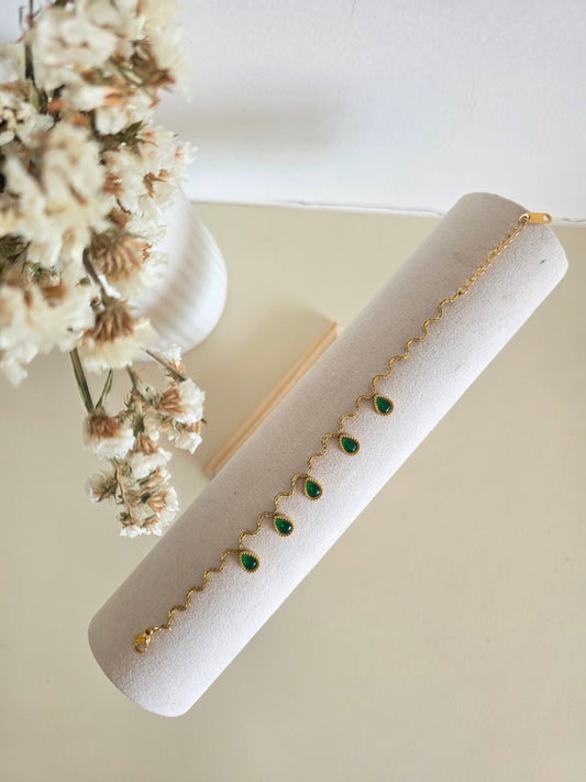 Emerald Raindrops Bracelet