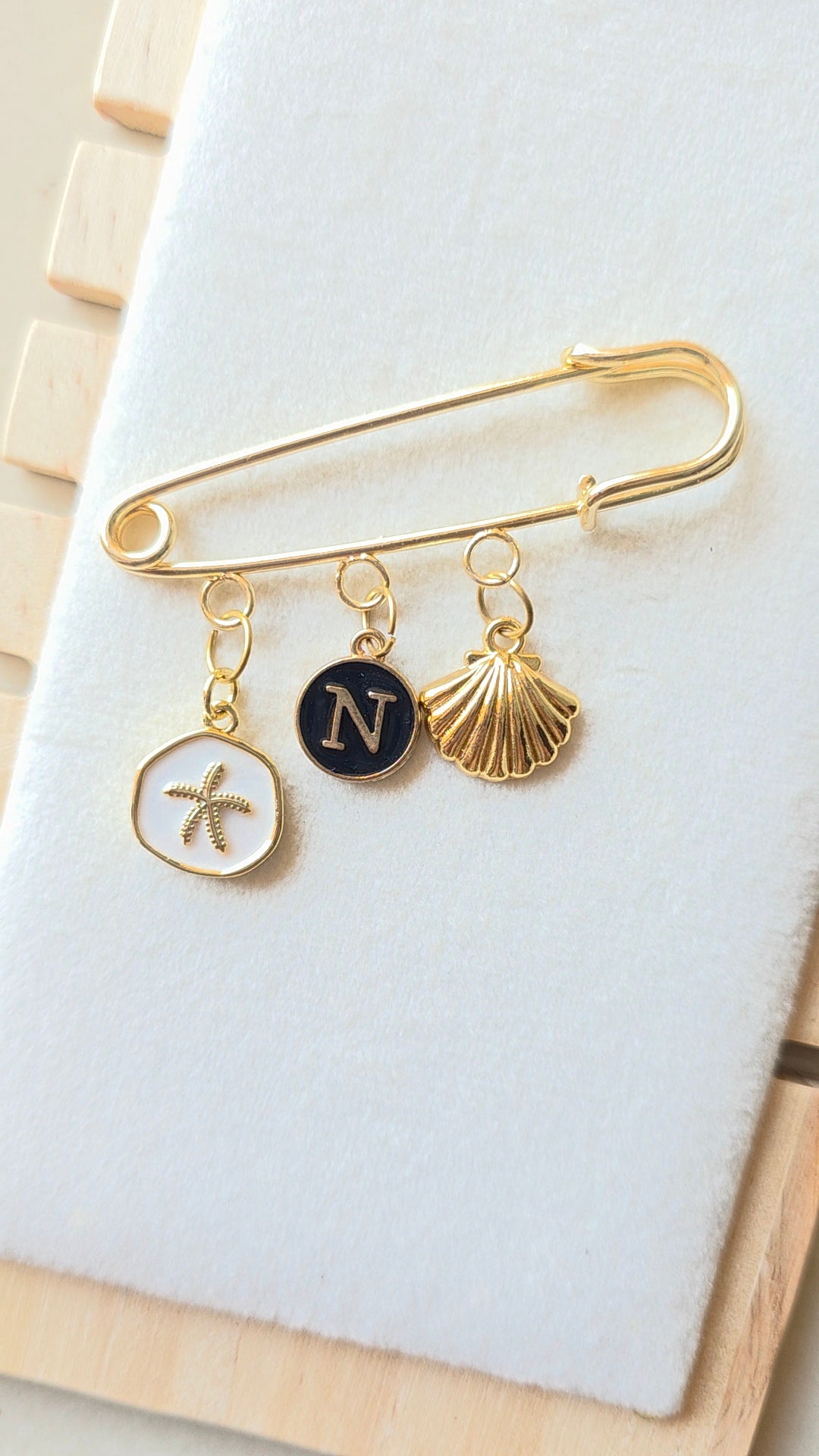 Initial Shell Brooch