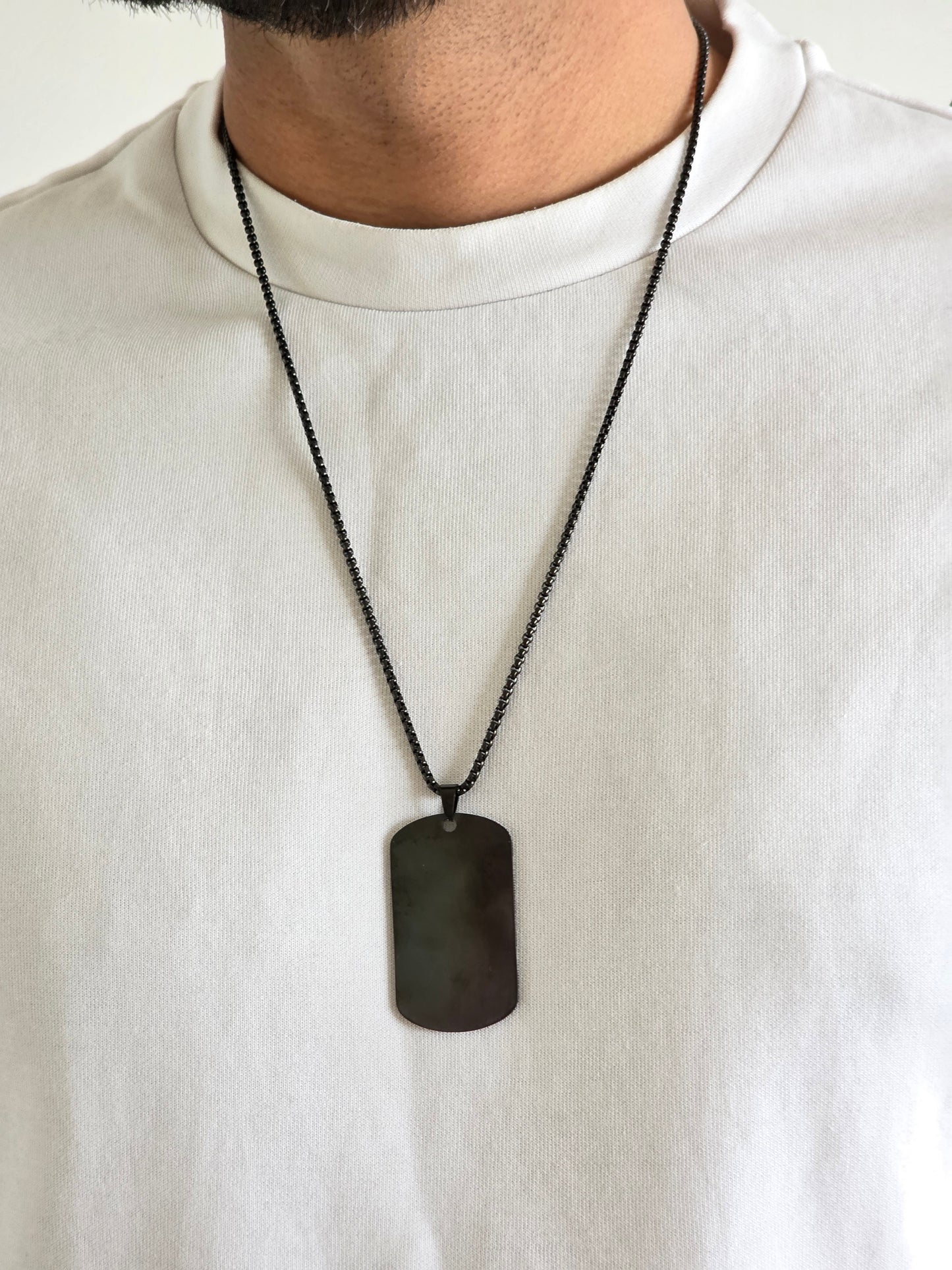 Black Dog Tag Chain