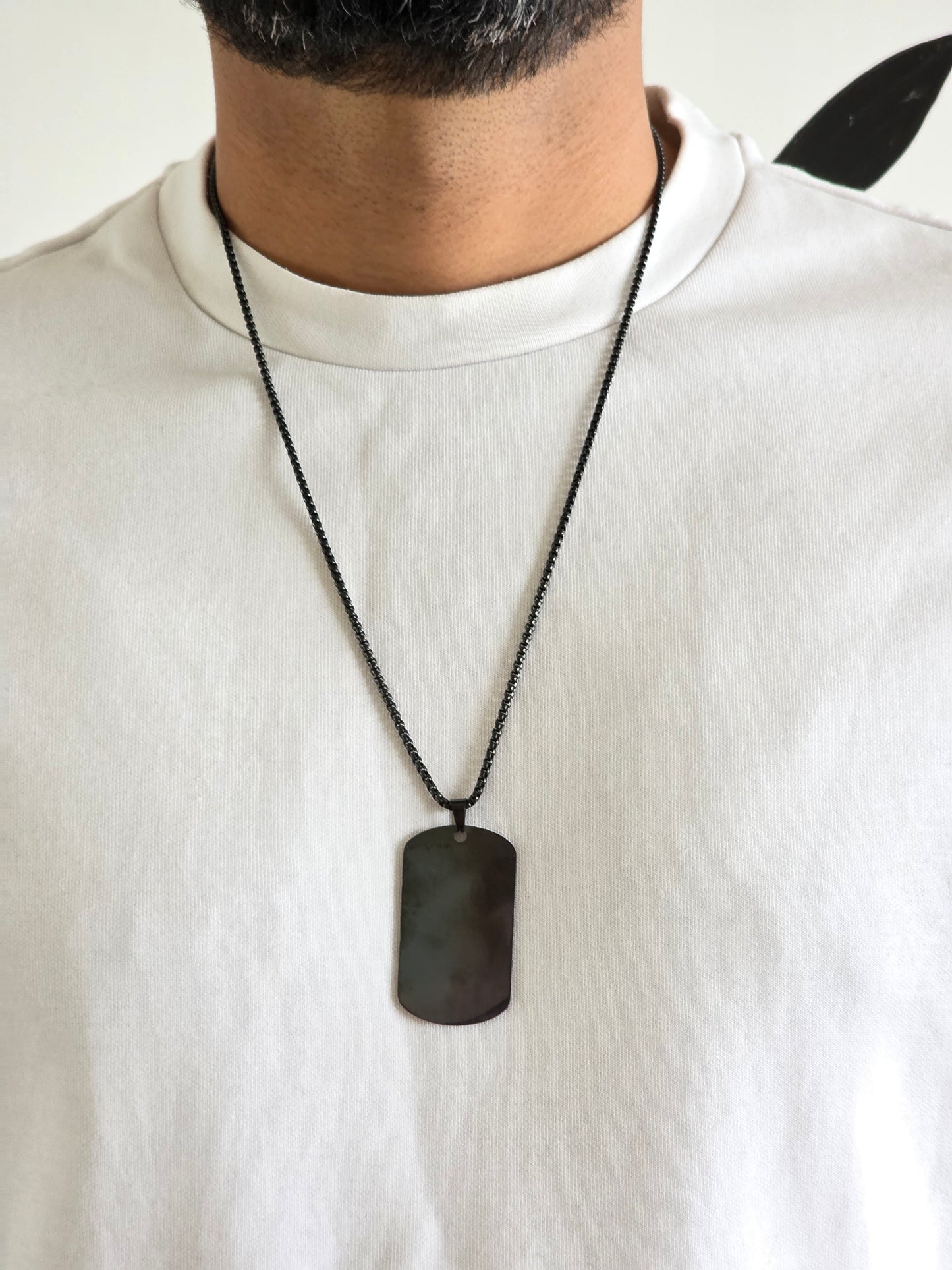 Black Dog Tag Chain