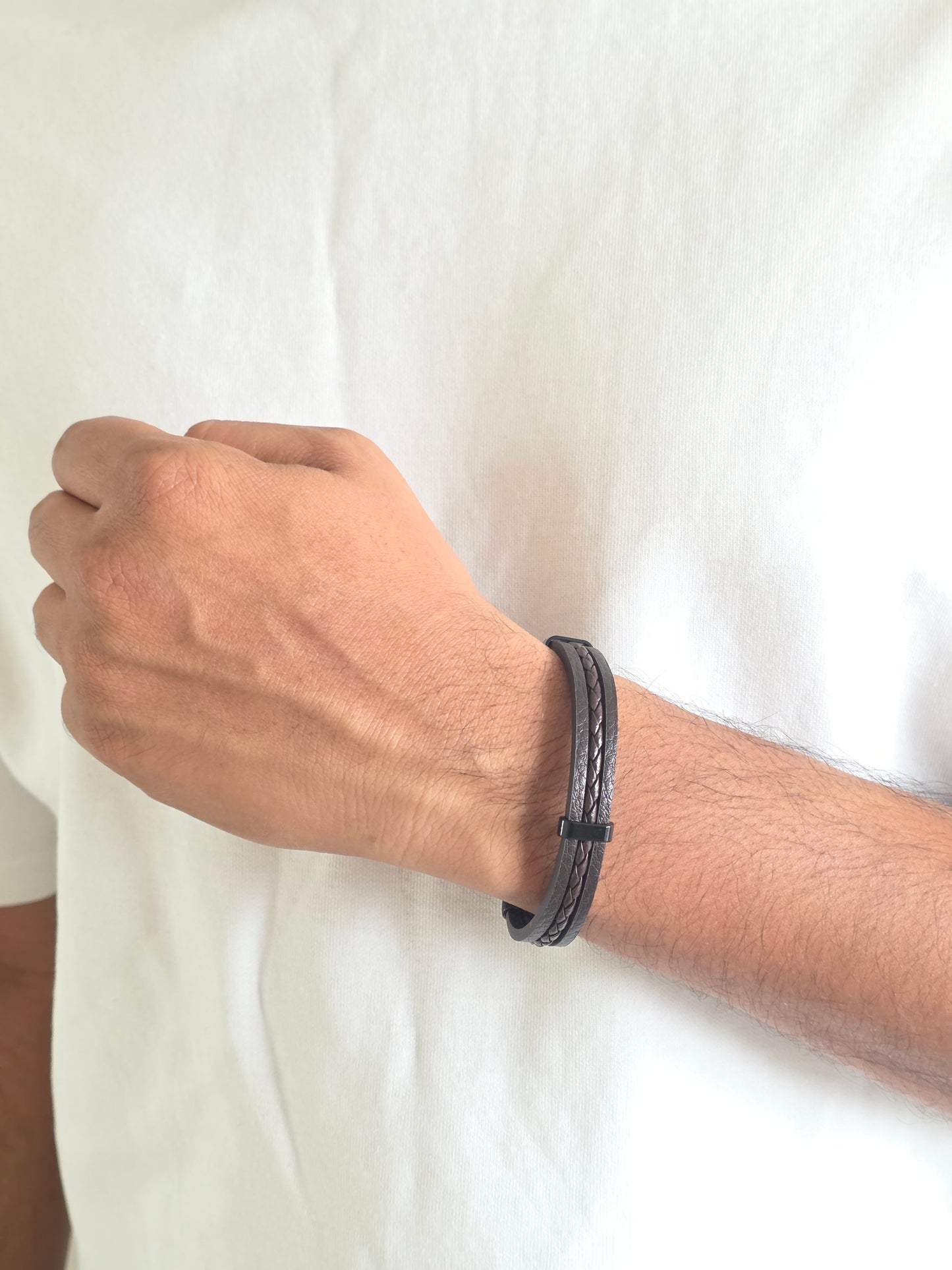 Brown Braided Band Bracelet