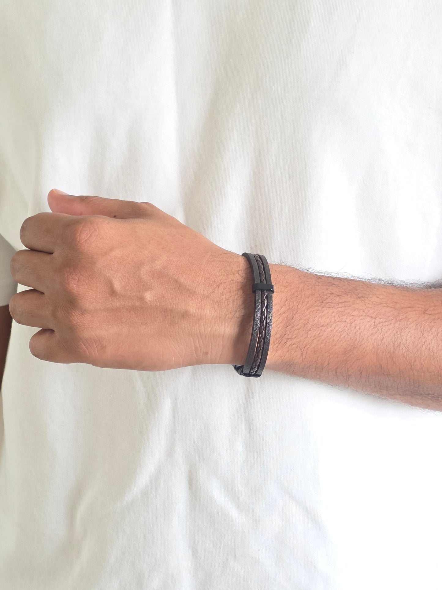 Brown Braided Band Bracelet