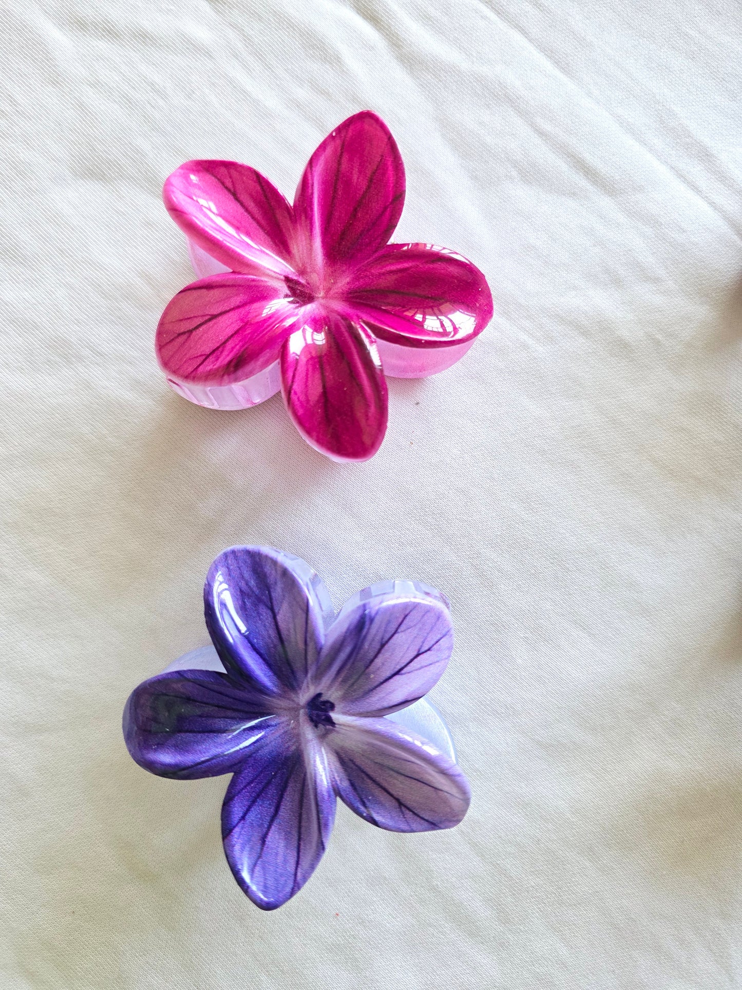 Multi Colour Flower Claw Clips