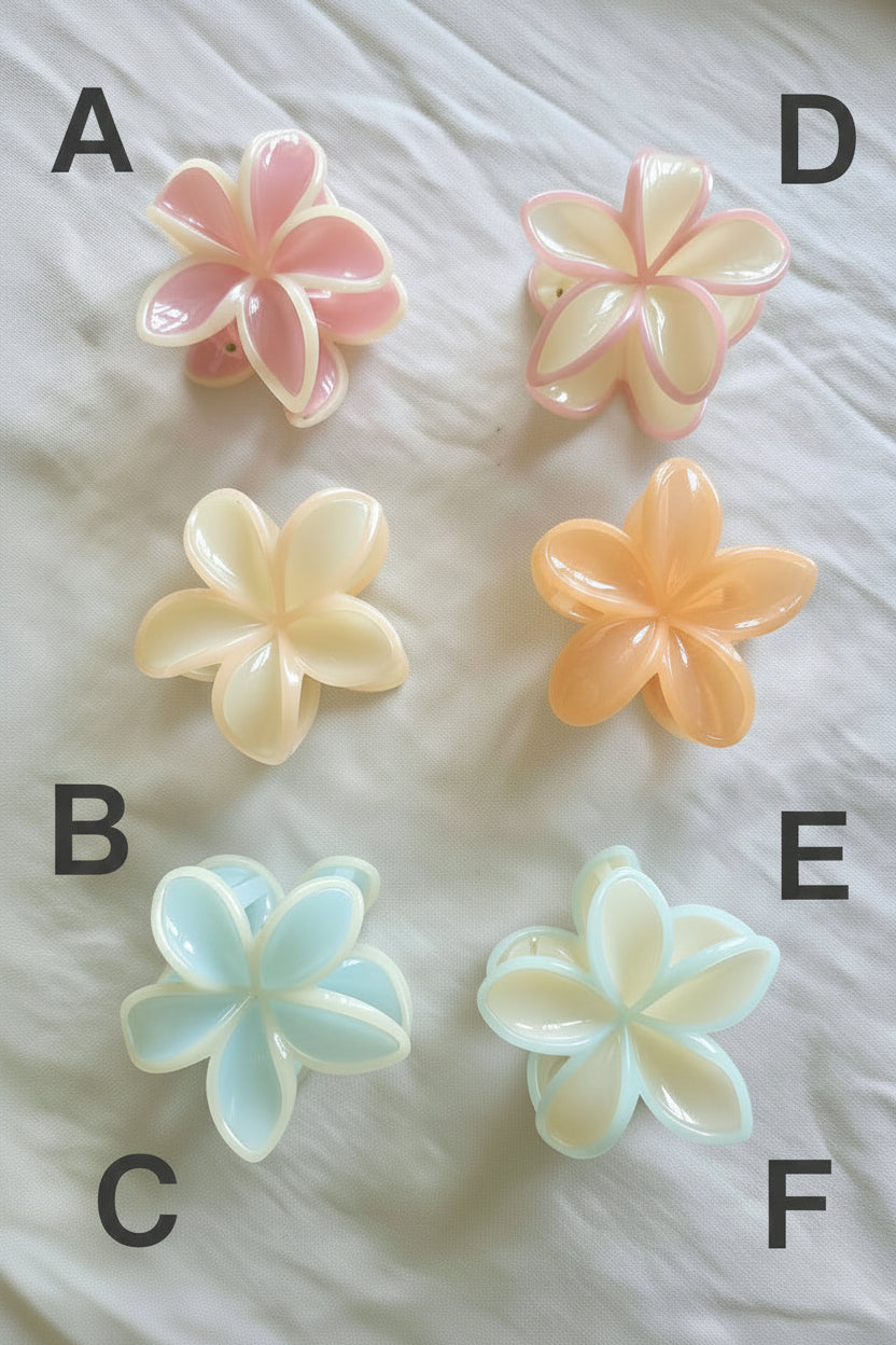 Pastel Flower Claw Clips